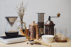 materiales para preparar un café espresso